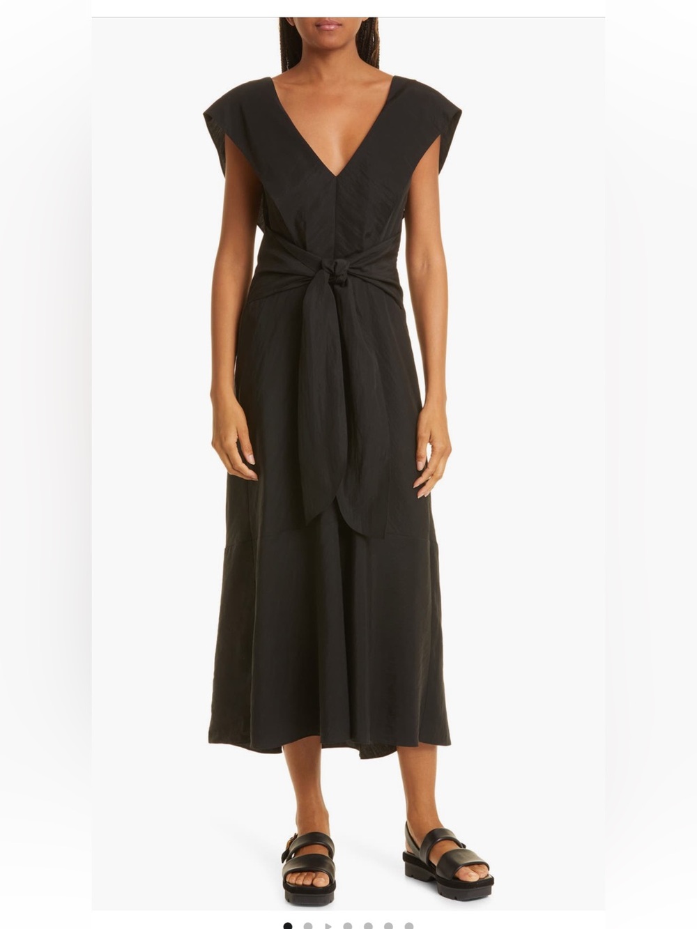 Vince Flutter Sleeve Tie long Back dress maxi midi gown Dress Medium NWT